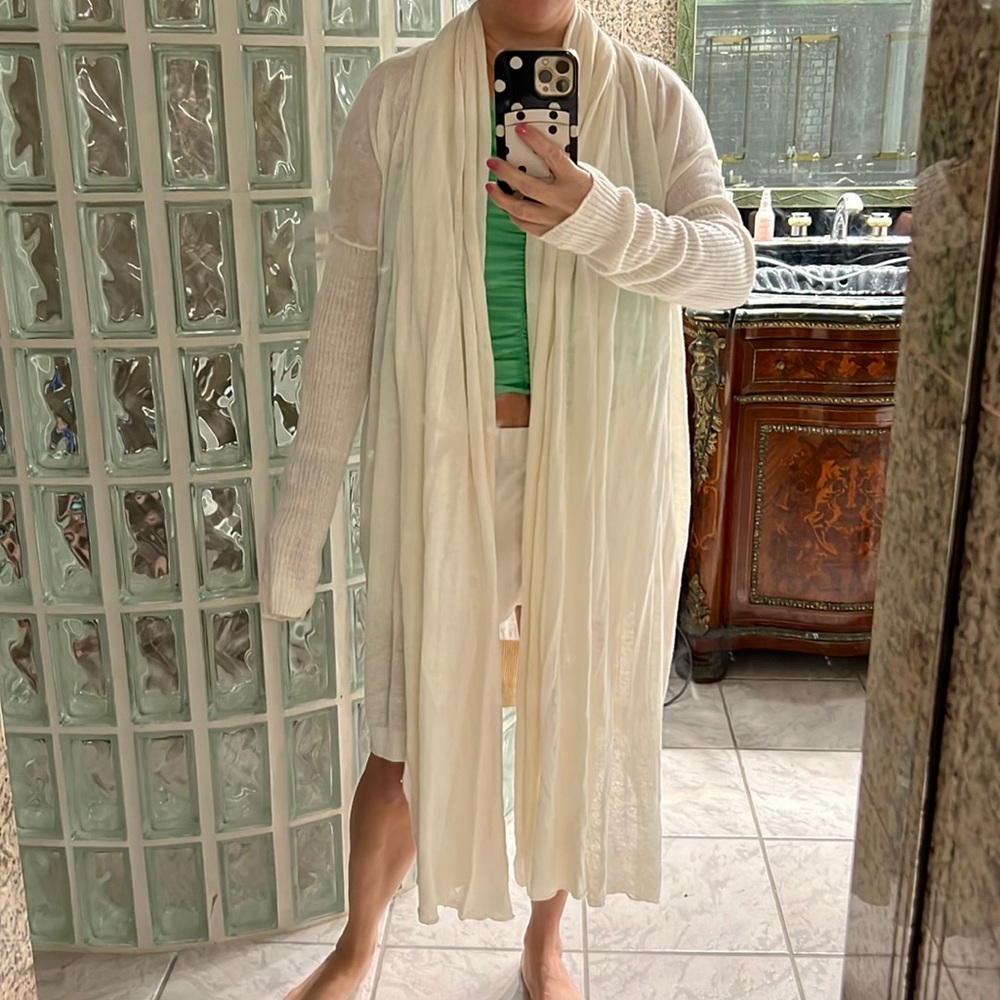 FREE PEOPLE SZ S Long Sweater Duster Cardigan Cardi